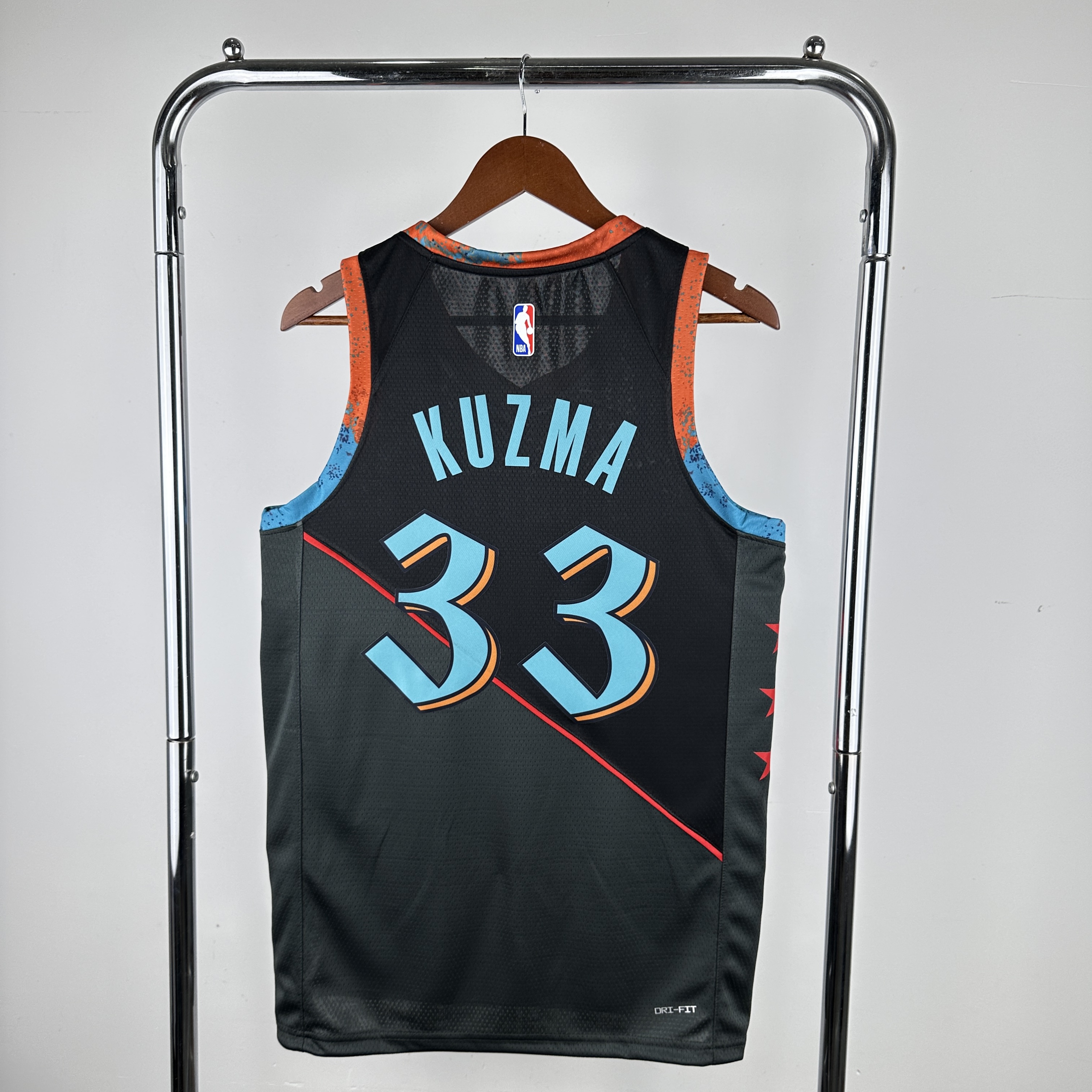 Men Washington Wizards #33 Kuzma Black Nike City Edition 2024 NBA Jersey